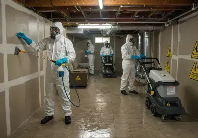 Basement Moisture Removal and Structural Drying process in Weimar, TX